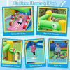 5-in-1 Crocodile Water Park Inflatable Bounce House with Slide & Splash Pool