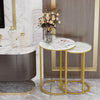 Set of 2 Luxury Accent End Side Table Minimalist Round Coffee Tables Living Room