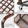 43.3" Outdoor Storage Box Rattan Garden Cushion Organizer Patio Deck Cabinet