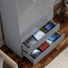 High Gloss 3 Door 2 Drawers Wardrobe With Shelves Storage Bedroom Furniture