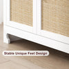 Buffet Cabinet Rattan Storage with 4 Door Shelf Sideboard Buffet for Dining Room