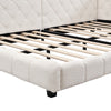 Upholstered Double Bed Frame 4ft6 Daybed w/ Headboard, Boucle, 135x190 cm, Beige