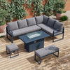 Patio Furniture Set with Fire Pit Table Sectional Sofa Set, Alu Conversation Set