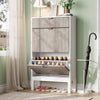 Shoe Storage Cabinet for Hallway,Shoe Cupboard w/ 2 Flip Drawers&Pull-out Drawer