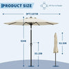 2.7M Garden Parasol Sun Shade Canopy Patio Outdoor Umbrella Crank Tilt UPF 50+