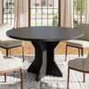 47in Round Dining Table for 4-6,Pedestal Base Wooden Kitchen Table for Apartment