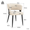 Dining Chairs Set of 6 Armchair for Living Room Metal Legs Kitchen Chairs, Beige