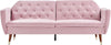 3 Seater Velvet Sofa Bed Click Clack 5 Colour Luxury Button Tufted Sleeper Couch