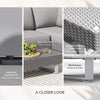 5-Seater Rattan Wicker Sofa Set Furniture Patio Tea Table Set with Cushions, Lig