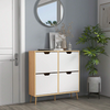 Shoe Storage Cabinet with 4 Flip Drawers for 8-16 Pairs, White