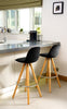 Bar Stools Kitchen Breakfast Chairs Dining Modern Wooden Velvet | Set of 2