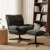 Accent Chair with Footstool, Modern Swivel Lounge Chair, Refurbished