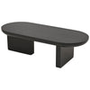 Oval Coffee Table MDF Black Sofa Side Table Minimalist Design for Living Room