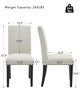 Dining Chairs Set of 2,Kitchen Chairs with Curved Backrest & Wood Legs,265 LBS