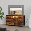 LED Chest of Drawers, 8 Drawer Dresser for Bedroom with Power Outlet
