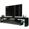 200cm TV Unit I Modern Cabinet TV Stand I Black High Gloss Doors I Free LED