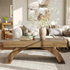 47.24-Inch Modern Rectangle Wooden Coffee Table with Arched Base for Living Room