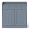 Double Tilt-Out Laundry Hamper Cabinet with 2 Drawers-Grey