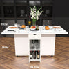 Foldable Dinner Table with Wheels and Storage Shelf Space Saving Dining Eaoqoxyp