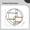 Metal Wire Wall Shelf Home Decor Storage Floating Round Multi-Section Shelf