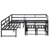 Garden Furniture Set Metal 7 Seater Outdoor Dining Table and Sofa with Cushions