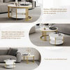 Set of 2 Nesting Coffee Tables Round Stacking Sofa Side Tables for Living Room