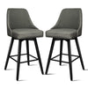ALFORDSON 2x Bar Stools Swivel Padded Metal Leg Dining Chair Kitchen DARK GREY