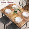 Dining Table and 4 Chairs Set for 4-6 People, Backrests and Upholstered Seats