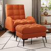 Upholstered Velvet Recliner Chair w/Footrest–High Back Adjust Lounge Armchair