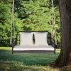 2 Person Outdoor Hanging Swing with Cushions Wicker Porch Chair White