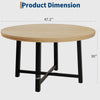 47In Round Dining Table,Kitchen Table for 4 to 6 People with Sturdy Metal Frame