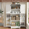 Kitchen Pantry Cupboard Freestanding Tall Storage Cabinet With 6 Door Shelves Om