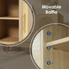 Sideboard Cabinet Wooden Rattan 2 Doors 3 Drawers Cupboard Storage Furniture