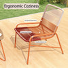 COSTWAY 3 Piece Patio Bistro Set Outdoor Rattan Furniture Set-Orange