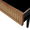 Coffee Table Matt Black Rectangular Wooden With Window Shelf And Drawer Modern