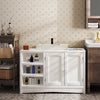 White Bathroom Under Sink Cabinet Basin Storage Cupboard Vanity Unit With 2 Door