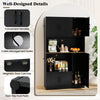 Kitchen Modern Wooden Large Coffee Bar Station-Black