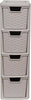 4 Tier Drawer Medium Rattan Effect Storage Unit Drawers Office Organizer Tower