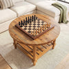 80cm Round Coffee Table 2-Tier Modern Wooden Accent Center Table for Living Room