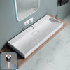 Bathroom Wash Basin Sink Stone Wall Hung Countertop Large +Waste Trap 1200x460mm