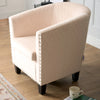 Tub Arm Chair Cream Velvet Luxury Statement Rivet Comfy Accent Armchair