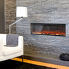 3D Media Wall Inset Electric Fire 3 Sided Panoramic Glass 9/12 LED Flame Colours