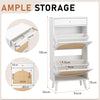 Bonnlo Rattan & Drawer Shoe Cabinet, 2 Bins + 1 Drawer, Adjustable