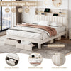 4ft6 Double Upholstered Bed with Drawers and Headboard with Charging Function