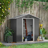 Shed Metal Garden Outdoor Storage Tool Store Sliding Doors Dark Grey