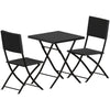 3 Piece Rattan Bistro Dining Set Outdoor Garden Balcony Folding Table Chair