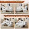 Corner Sofa Bed 3 Seater Sofa with Storage & Bed Function for Small Space, Beige