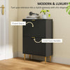 Slim Shoe Storage Cabinet with 2 Flip Drawers for Hallway, Black