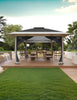 12x12FT Gazebo Heavy Duty Double Roof Patio Gazebo with Netting Curtain Canopy🔥