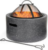 Fire Pit – 2 in 1 Firepit with BBQ Cooking Grill for Outdoor, Garden, Patio
